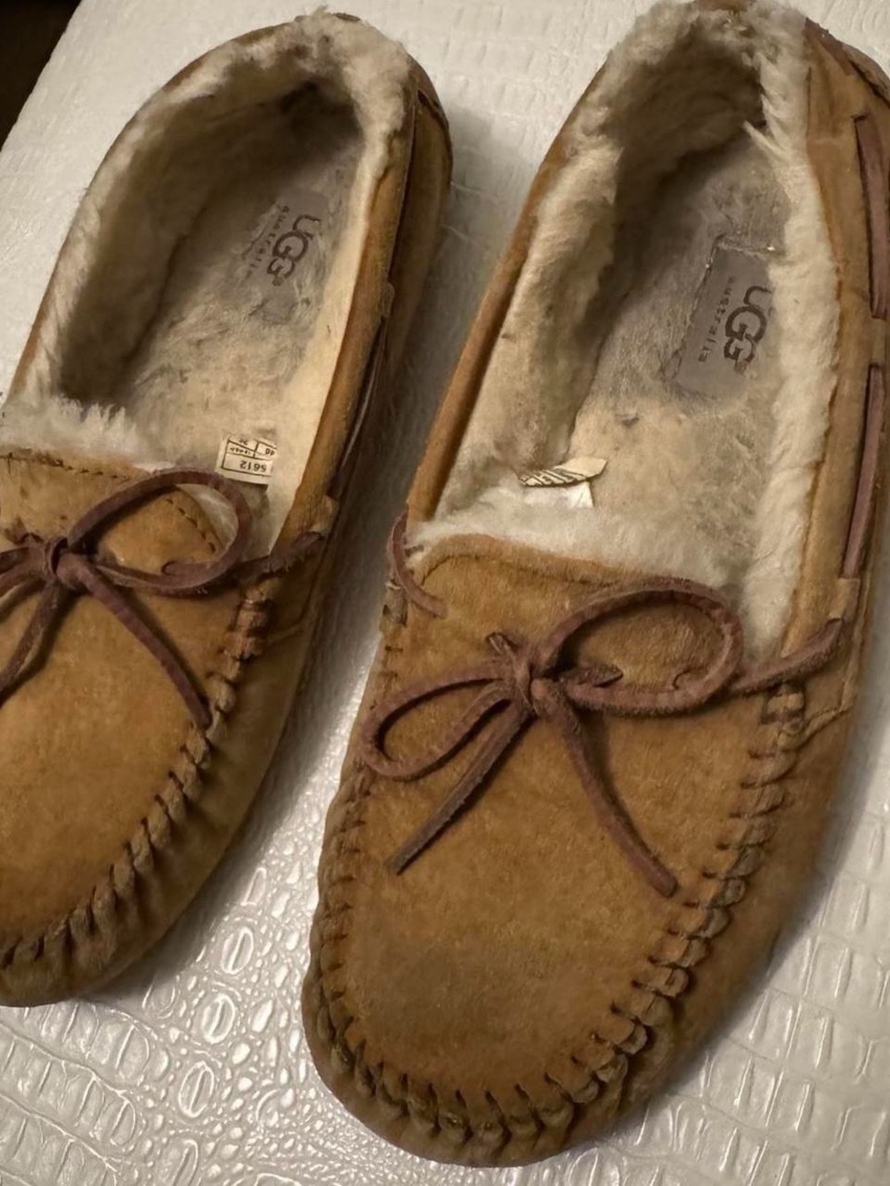 UGG Chestnut/Tan Suede Women's Moccasin Slippers